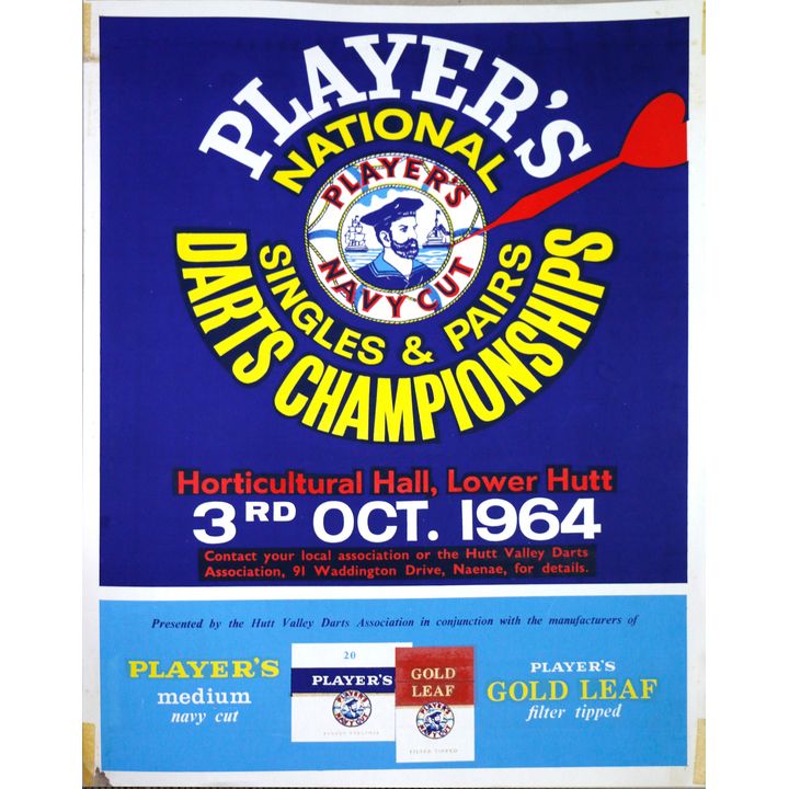 ADVERTISING POSTER  -  PLAYER'S NATIONAL DARTS CHAMPIONSHIPS