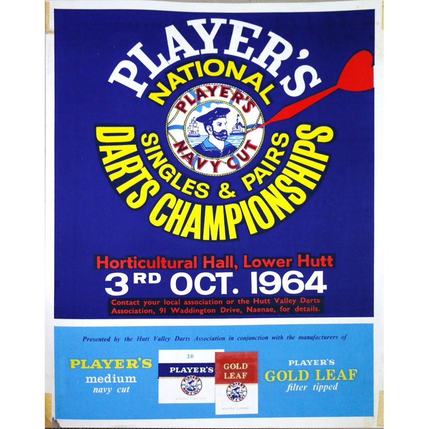 ADVERTISING POSTER  -  PLAYER'S NATIONAL DARTS CHAMPIONSHIPS