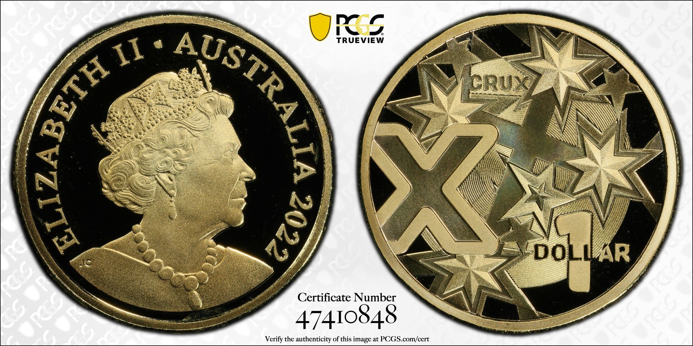 Great Aussie Coin Hunt - 'X' POP 11/0, One Dollar, 2022, PCGS PR70DCAM