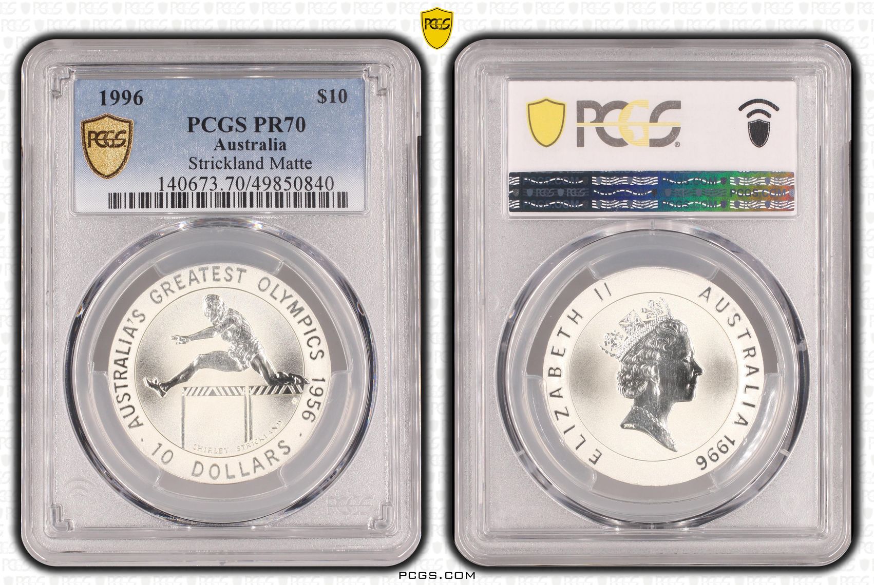 Strickland Matte POP 7/0, Ten Dollar, 1996, PCGS PR70