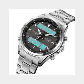 SKMEI Men Quartz Watch Dual Time LED Digital Wristwatch Fashion Sport Watch -Bar 9902160851823- 51745/23711 AS B3 (S2)