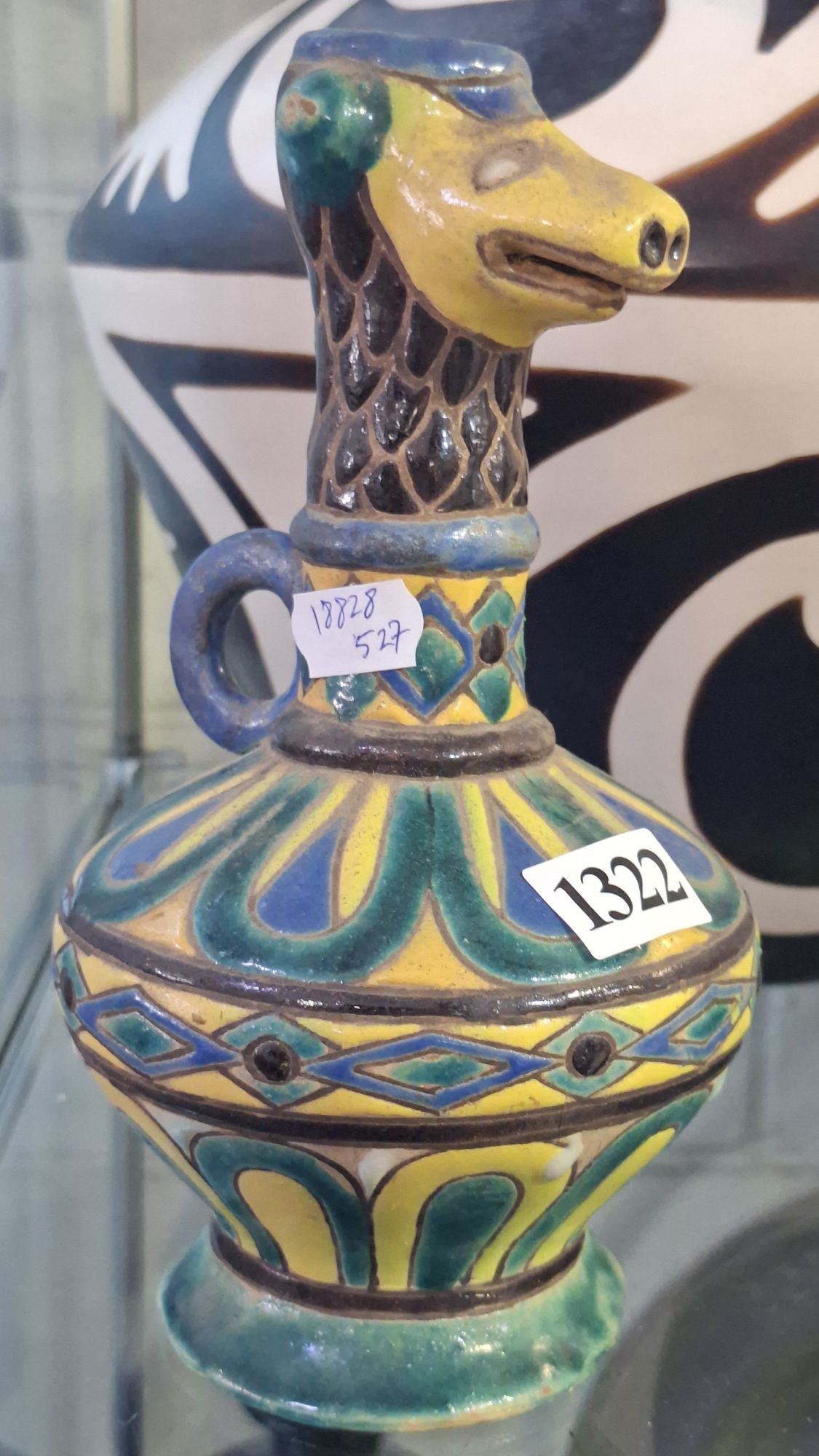 1322 · MAJOLICA DUCK MILK JUG