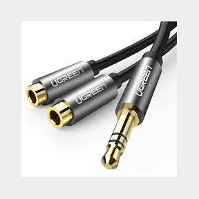 UGreen 3.5mm M to 2xF Audio Split Adapter - Black - UG-J-10532