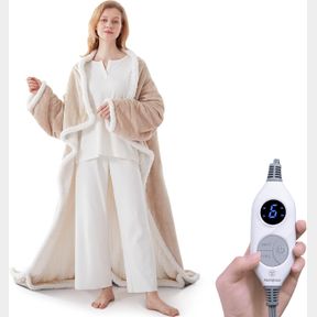 WESTINGHOUSE ELECTRIC SNUGGLE THROW BLANKETS WITH FOOT POCKET, WEARABLE HEATED THROW WITH SLEEVES, 6 HEATING LEVELS & 2 TO 10 HOUR