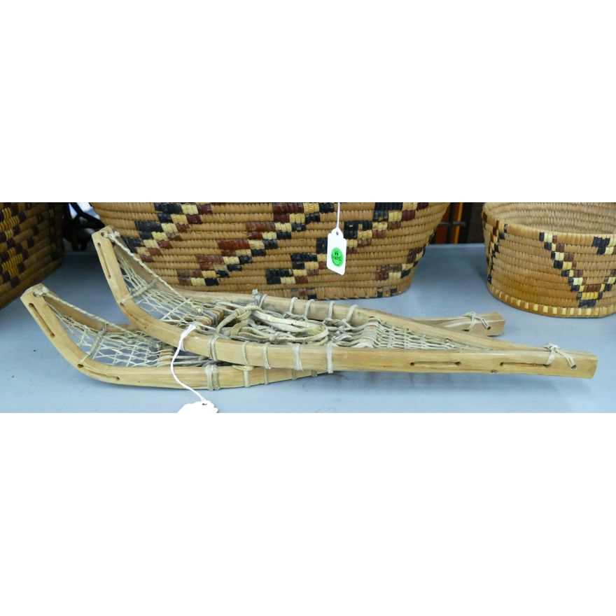Pair Old Hand Made Snow Shoe Models 16''