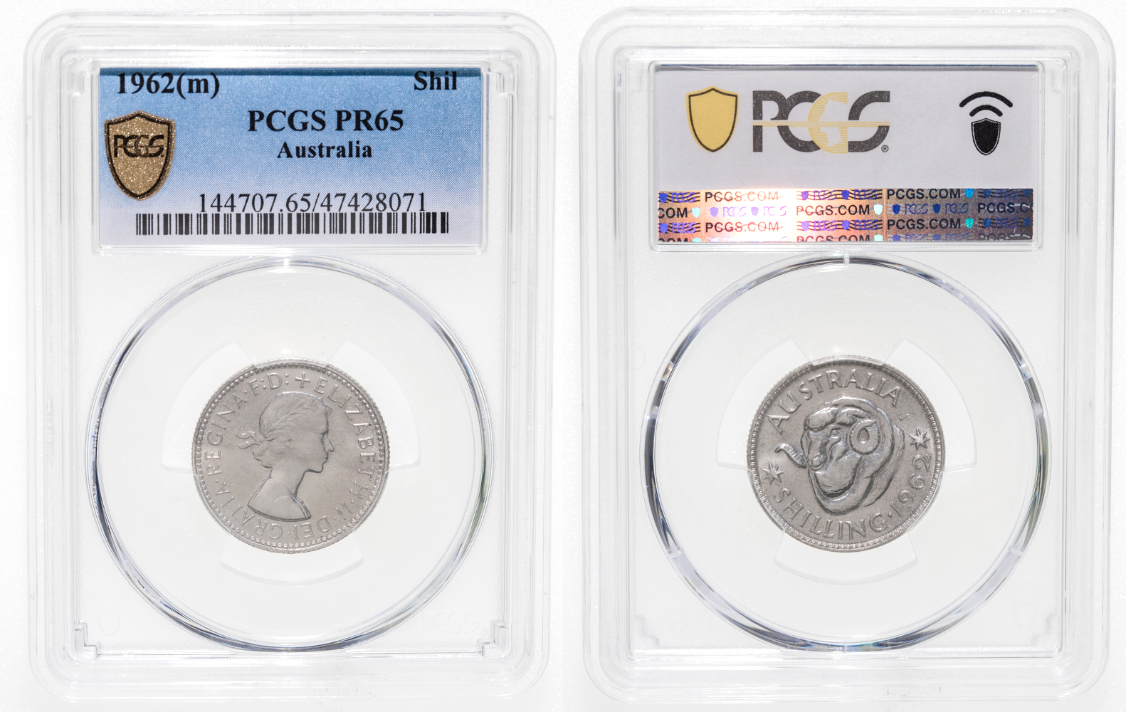 Elizabeth II, Shilling, 1962, PR 65