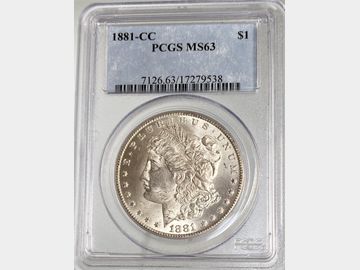 1881 USA 'Carson City Mint' Morgan Silver Dollar PCGS MS63