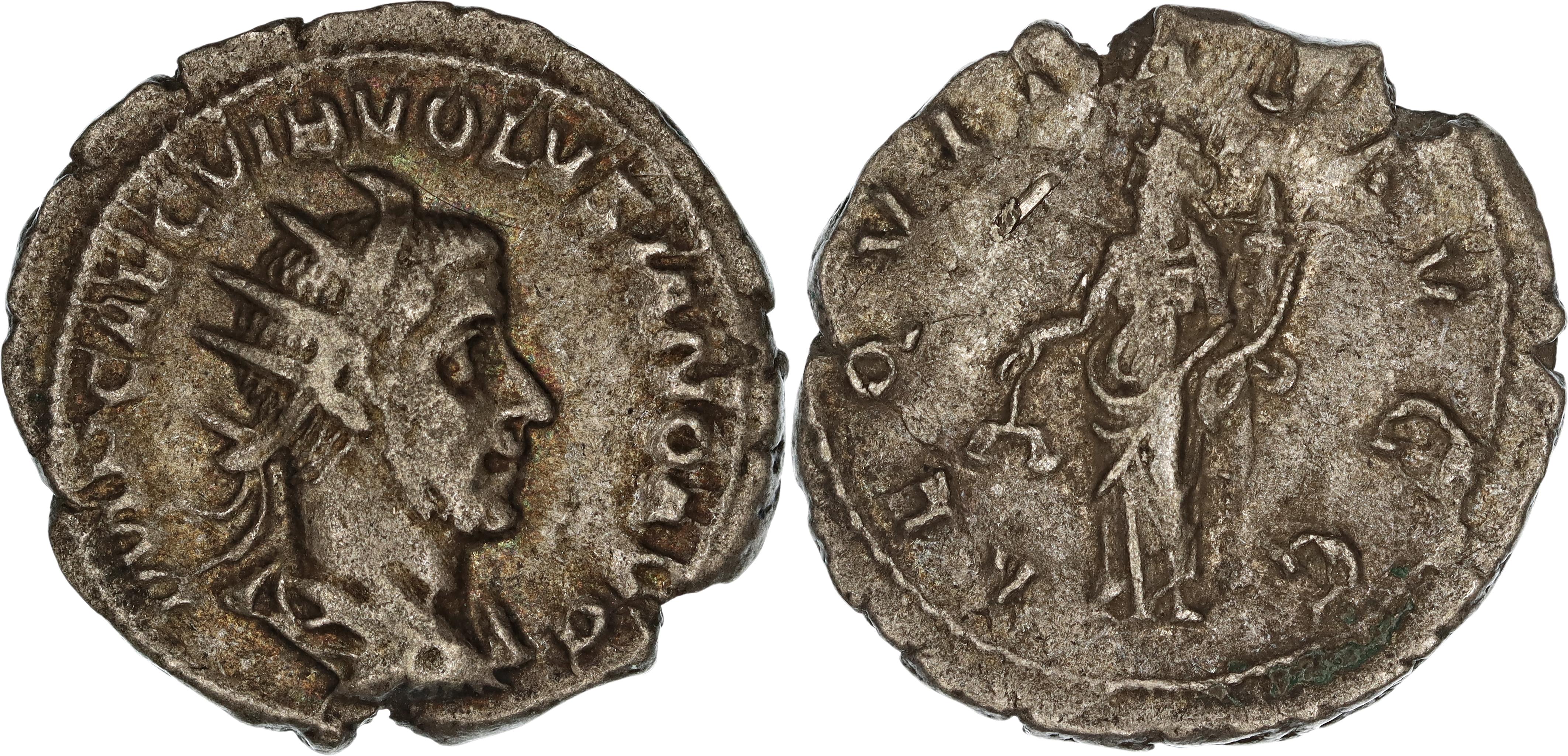 Roman Empire, Volusian, Silver Antoninianus, 251-253 AD, nVF