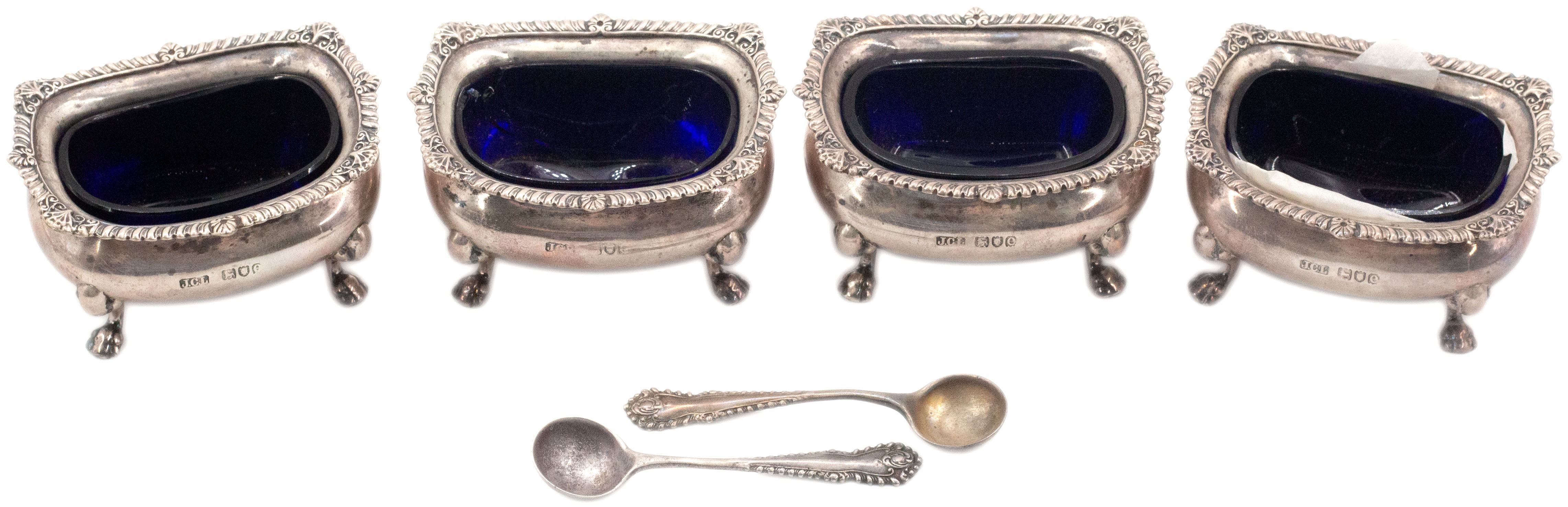 192 · Great Britain, Quartet of Victorian Silver Salt Cellars, 1900, VGC