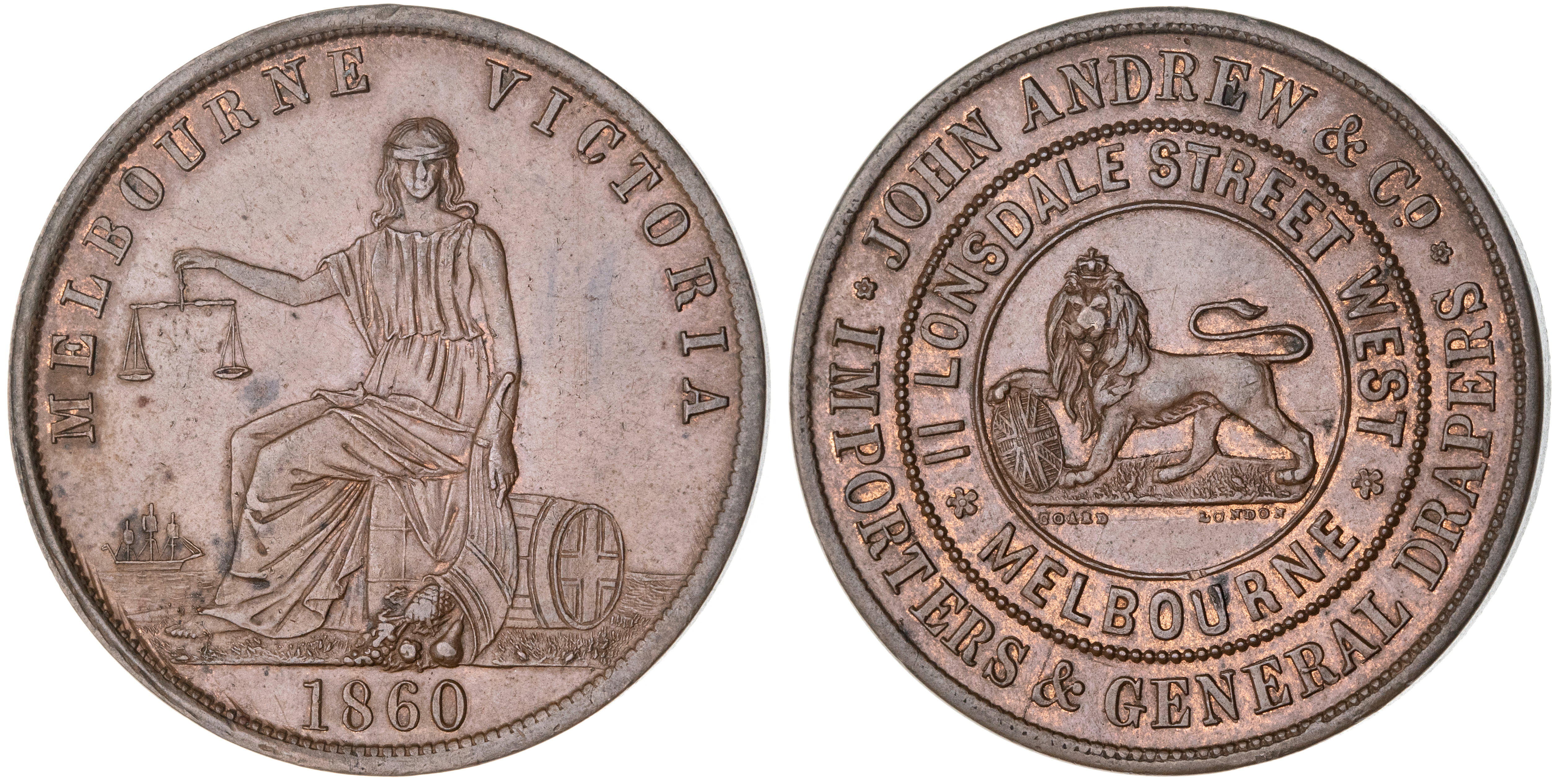 Melbourne, Victoria, Penny, 1860, aUNC