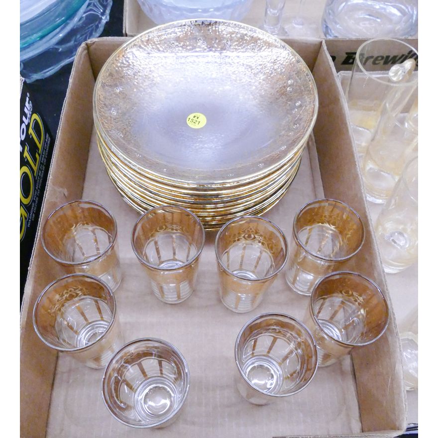Box Gold Rim Glass Bowls & Glasses