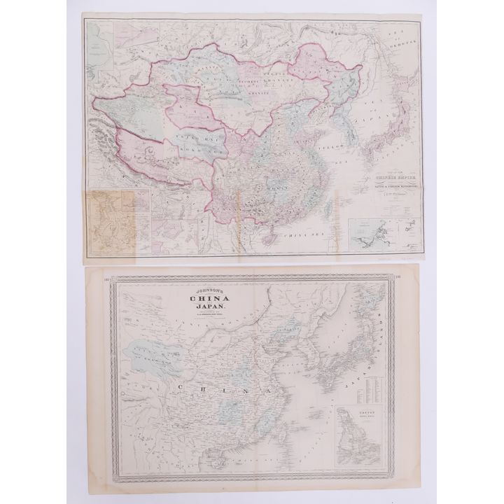 2pc 19th Century American Maps of China- Johnson
