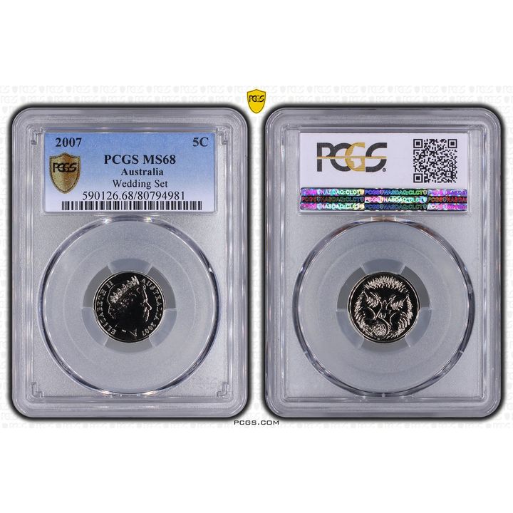 Elizabeth II, Five Cent, 2007, PCGS MS68