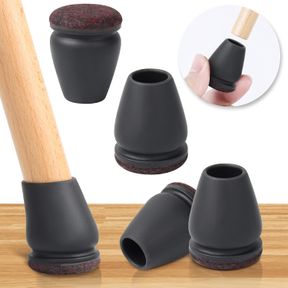 16PCS EXTRA SMALL CHAIR LEG FLOOR PROTECTORS, CHAIR LEG PROTECTOR FOR HARDWOOD FLOORS, METAL BAR STOOL FLOOR PROTECTORS CHAIR LEG