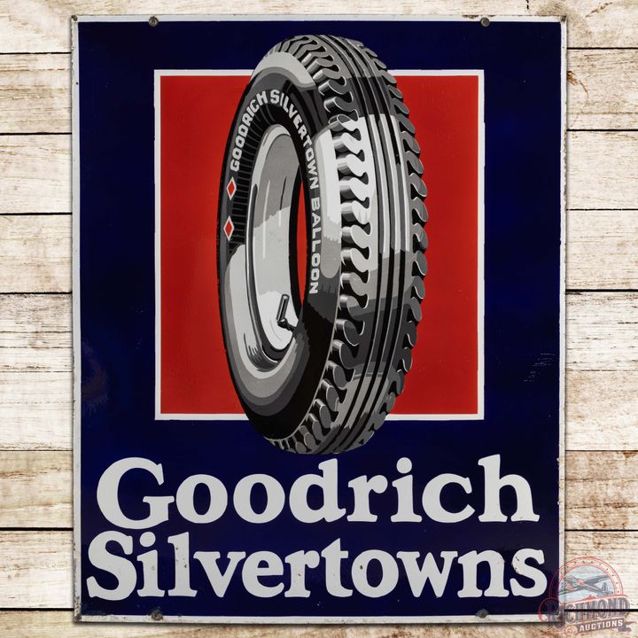 Goodrich Silvertowns DS Porcelain Sign w/ Balloon Tire