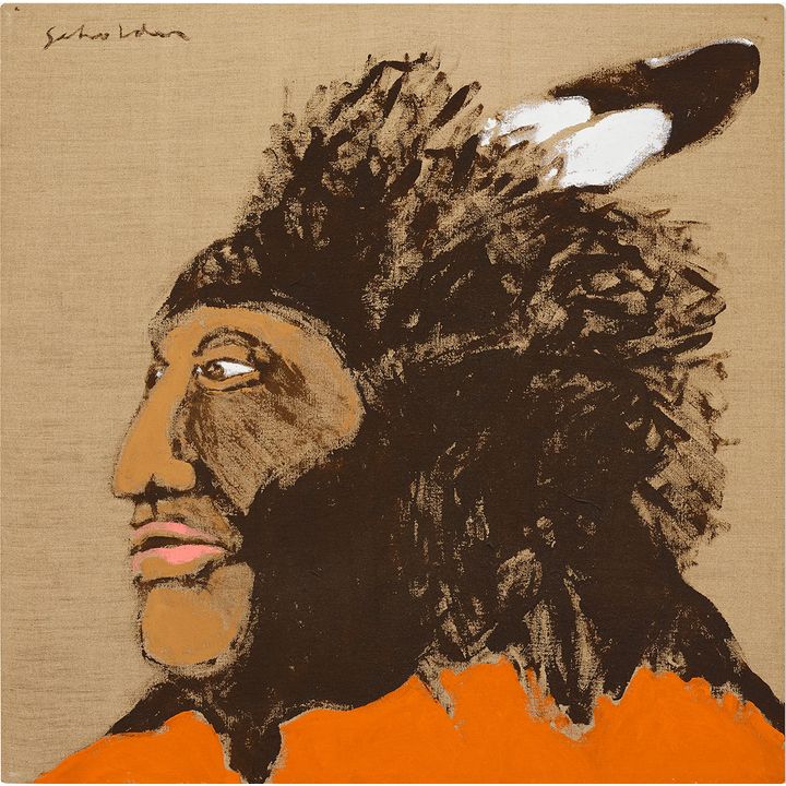 Fritz Scholder (1937-2005), Indian with Porcupine Headdress