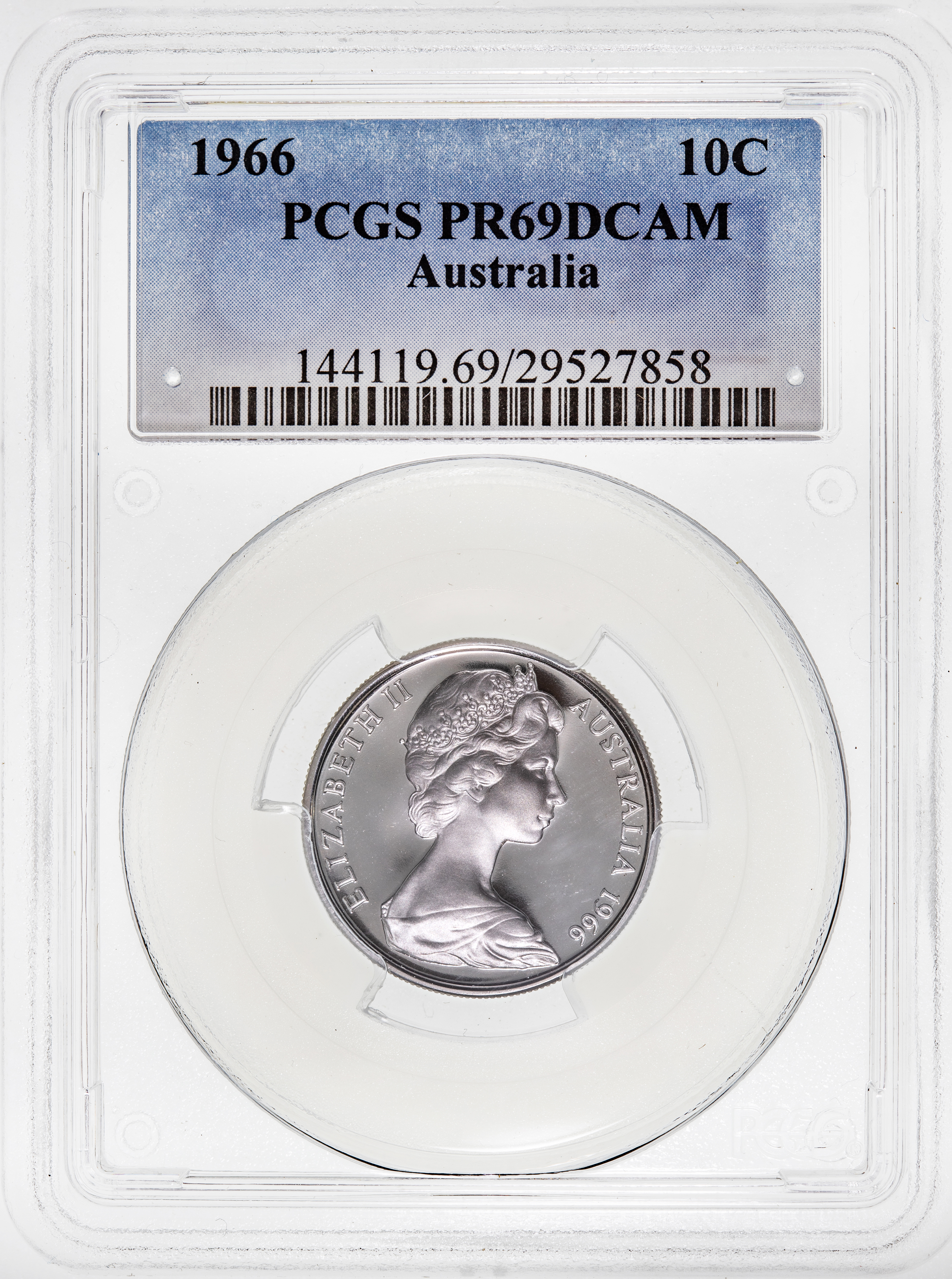 Ten Cent, 1966, Pcgs Pr69dcam