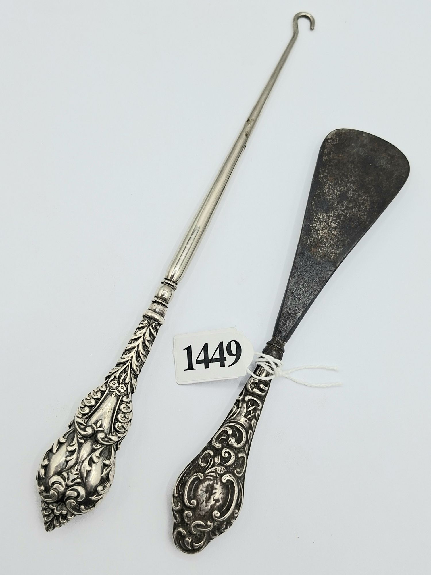 Sterling Silver Handled Shoe And Button Hook