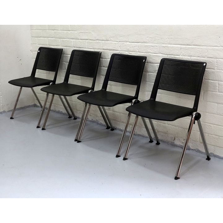 SET OF 4 ITALIAN MODULAR CHAIRS, by Cerantola