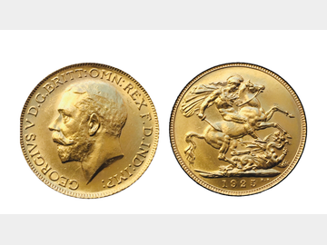 1925 King George V 'High Rim' Gold Sovereign.