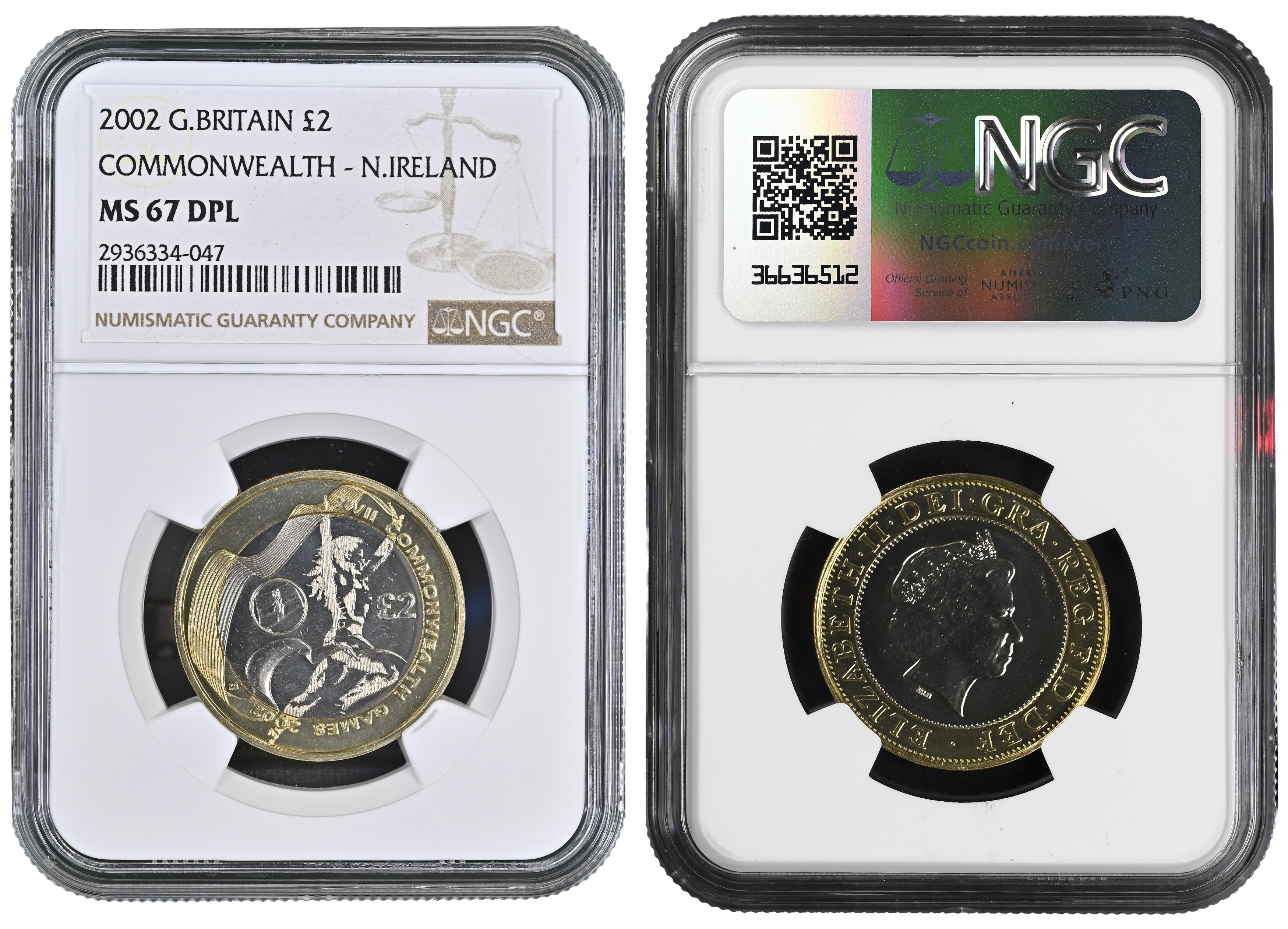 Great Britain, 2002 G.Britain Commonwealth - N.Ireland Two Pound, NGC MS 67 DPL