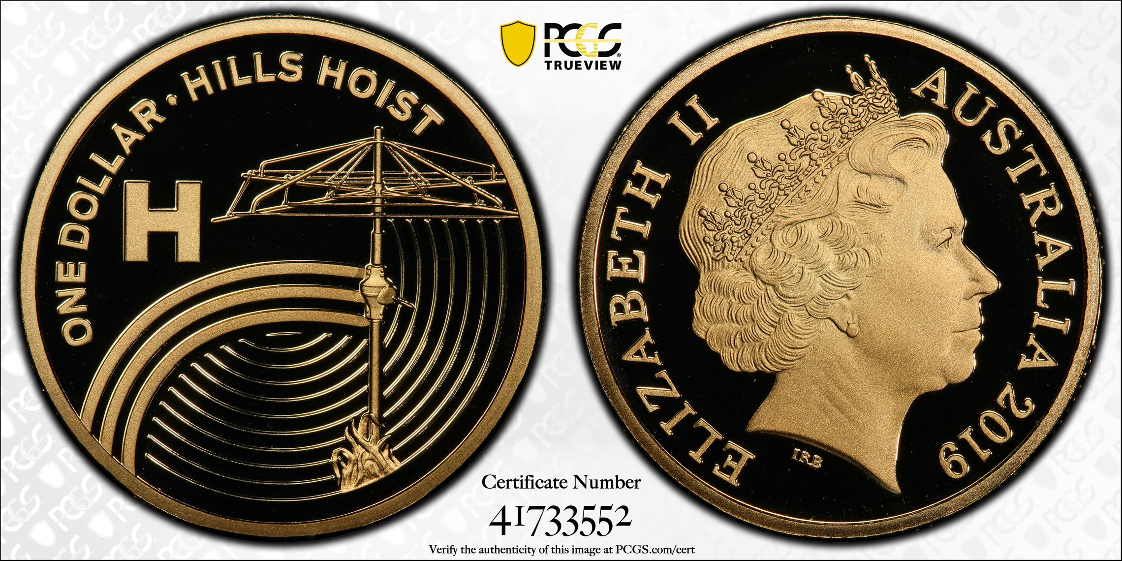 H- Hills Hoist Great Aussie Coin Hunt, POP 11/0, One Dollar, 2019, PCGS PR70DCAM