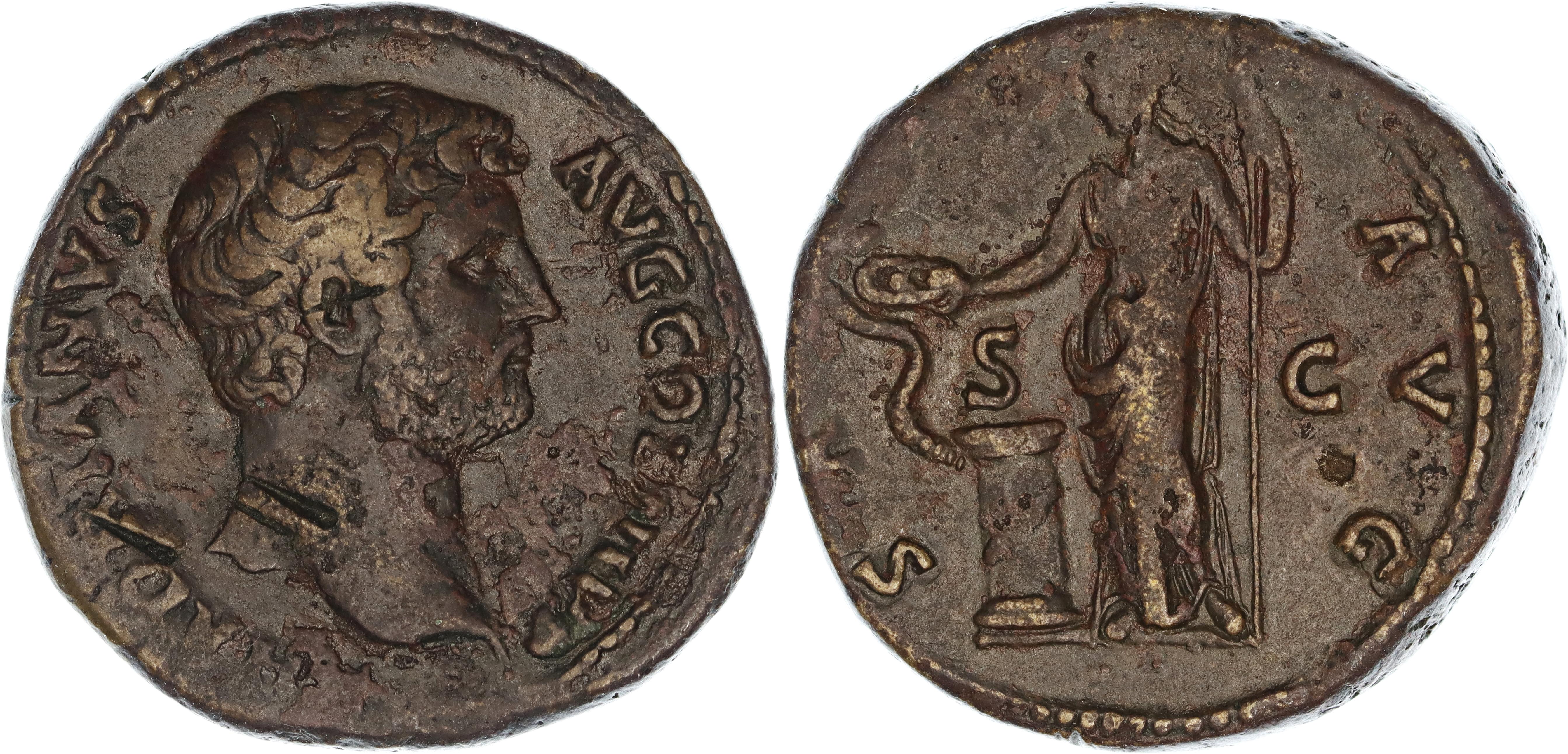 Roman Empire, Hadrian, Æ Sestertius, 134-138 AD, VF