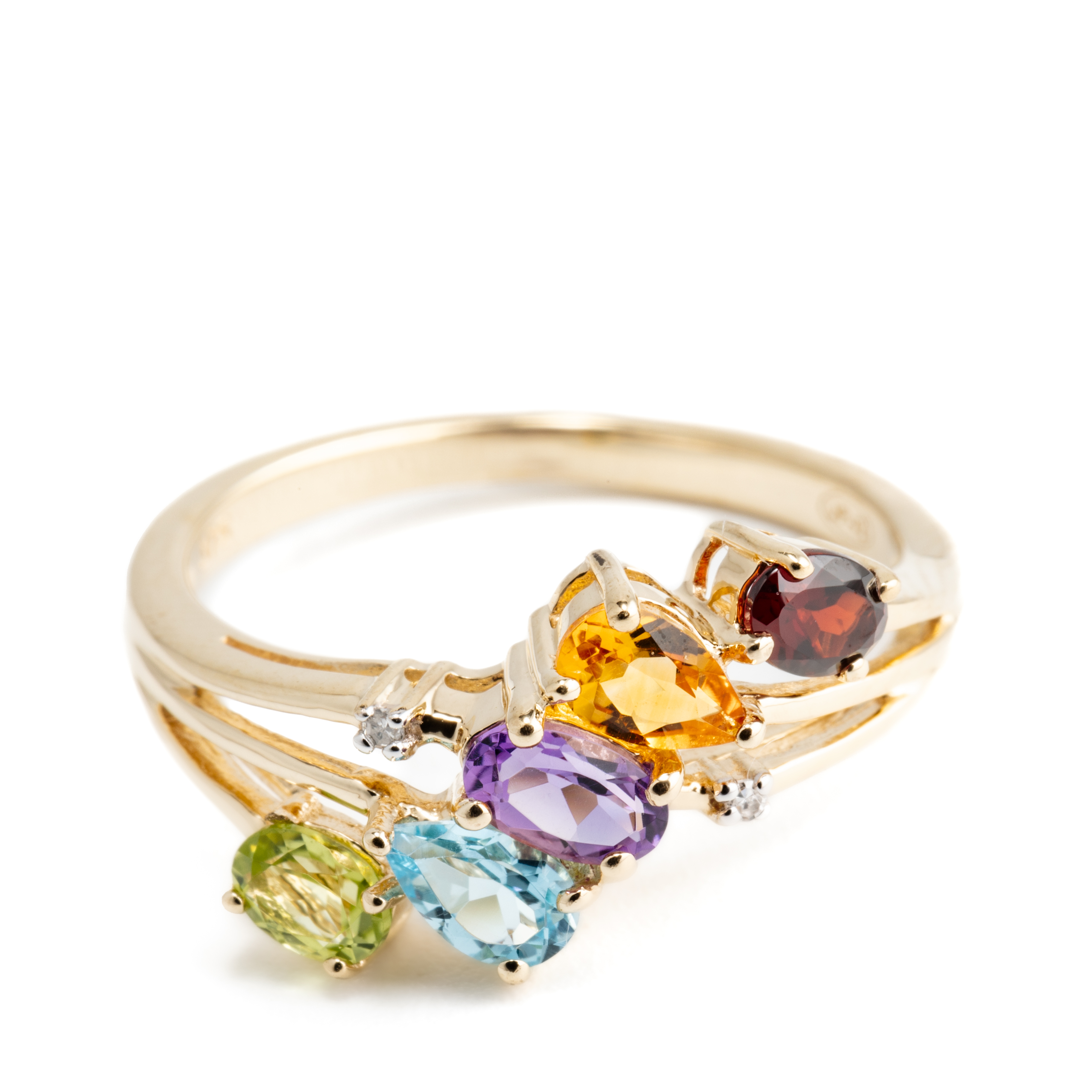 285 · Gemstone & Diamond 9ct Gold Ring