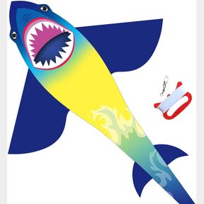 HONBO LARGE SHARK KITES FOR KIDS & ADULTS, EASY TO FLY, BEGINNER KITE FOR BOYS & GIRLS FOR OUTDOOR GAME, BEACH TRIP, AND 60 METERS