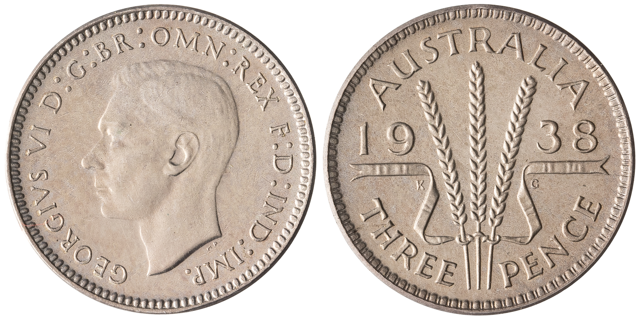 George VI, Threepence, 1938, GEM PROOF