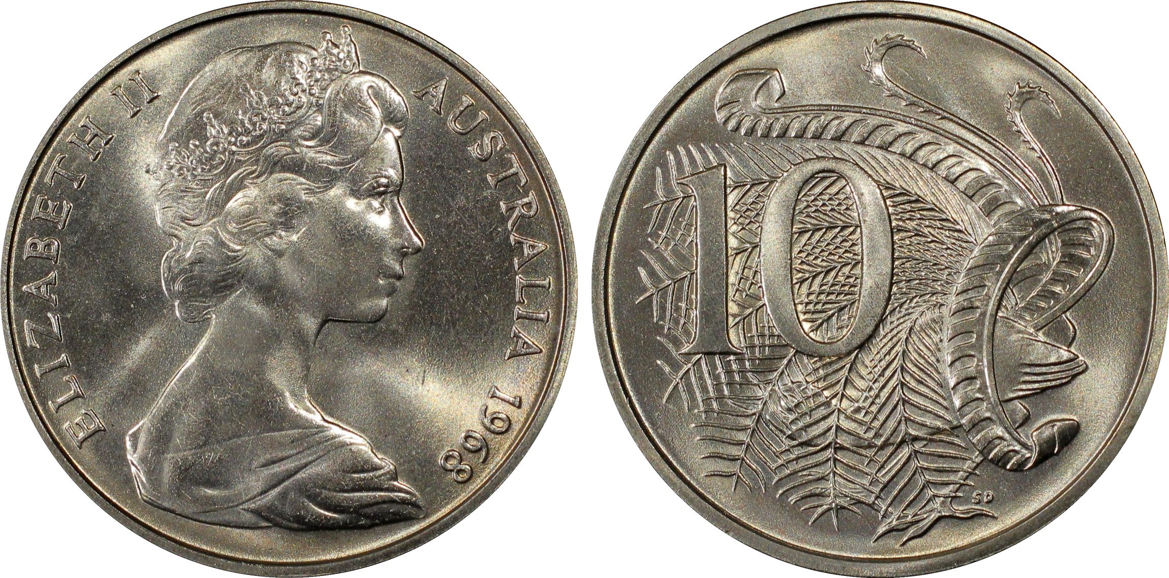 , Ten Cent, 1968, PCGS MS67