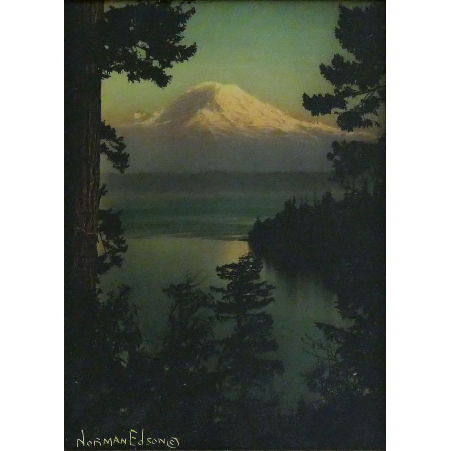 Norman Edson ''The Sun's Last Glow'' Small Orotone Framed 9''x6.5''