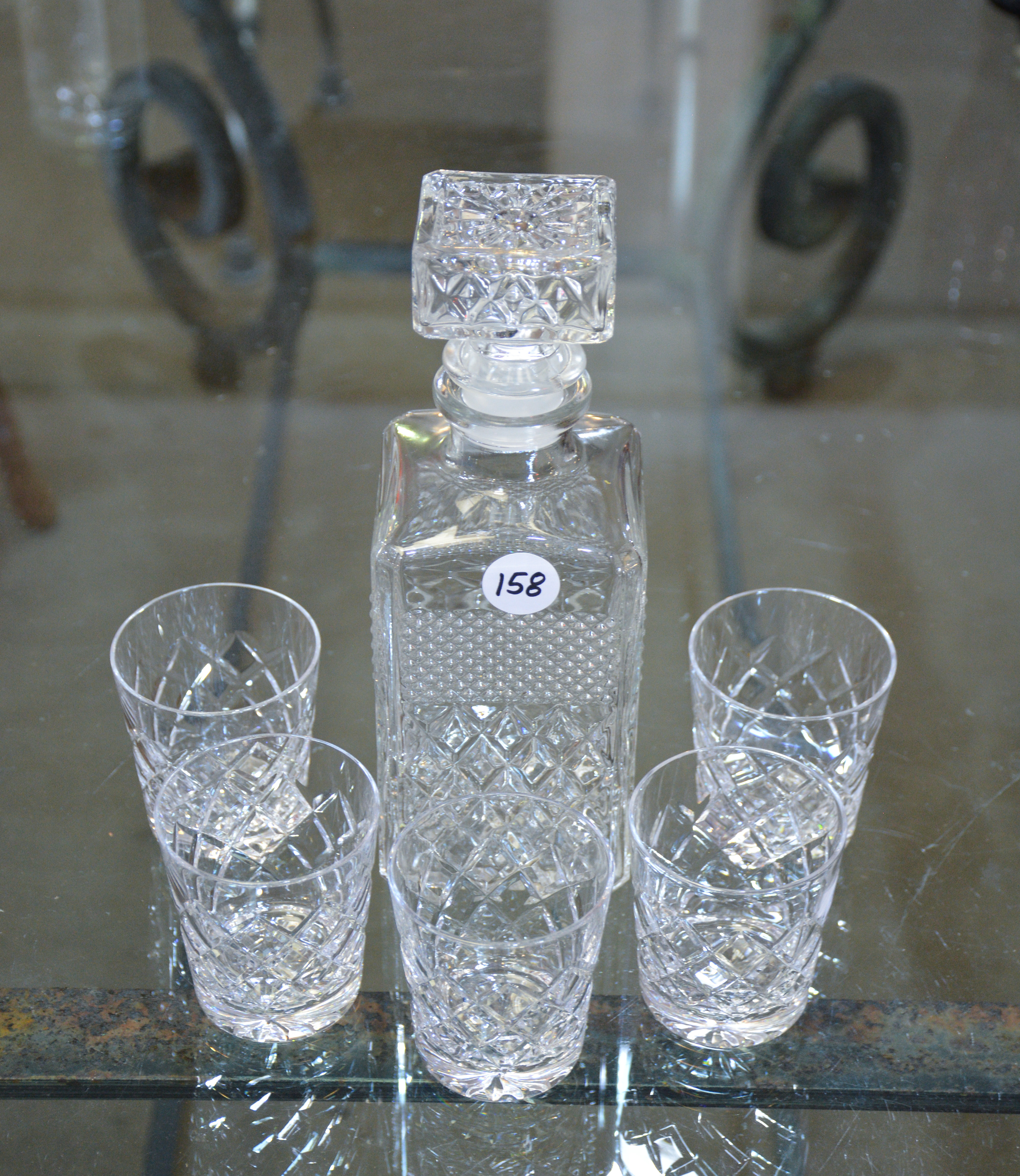 Crystal Decanter and Five Glasses — sold at auction in New Zealand for $15