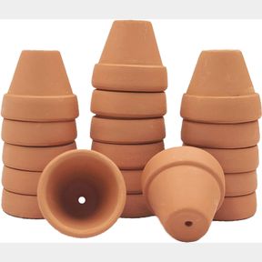 1.2 INCHES YISHANG MINI TERRACOTTA POTS WITH DRAINAGE HOLES - 1.2 INCHES SUCCULENT CACTUS NURSERY PLANTER,TINY CLAY NURSERY POTS F