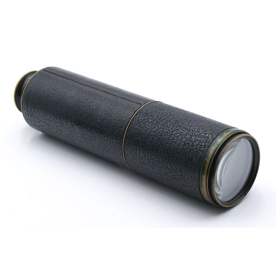 Antique Brass Leather Cased Spotting Scope 10''