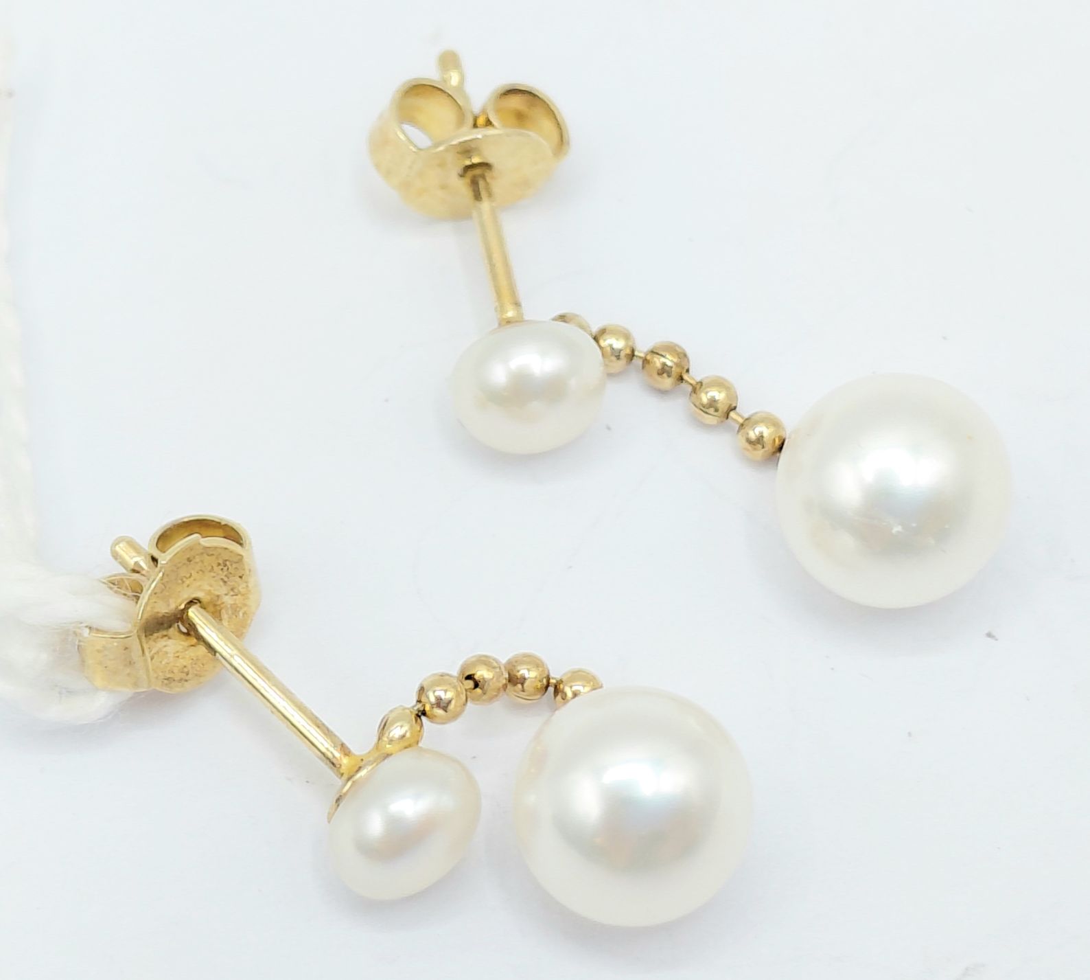 9ct Yellow Gold And Pearl Drop Earrings