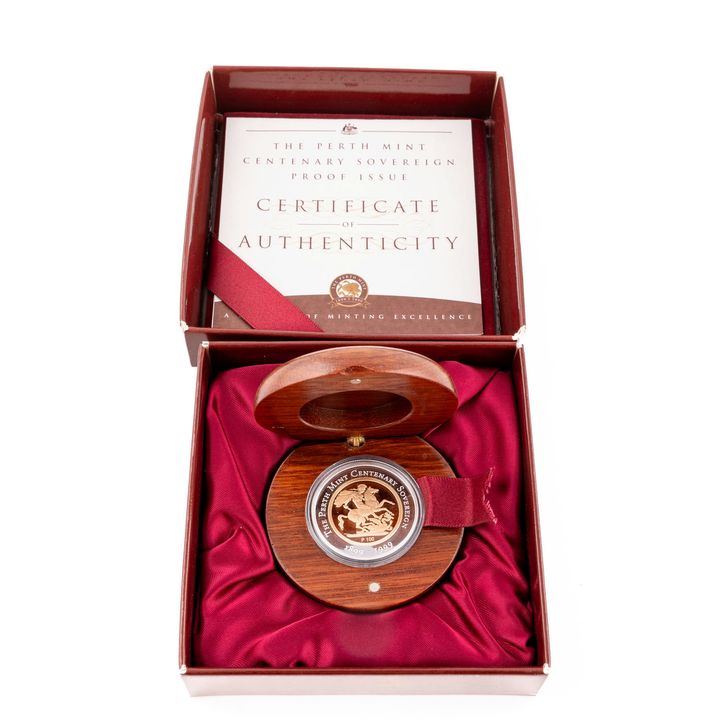 Elizabeth II, Perth Mint - Centenary Sovereign Proof, One Hundred Dollars, 1999-P, FDC