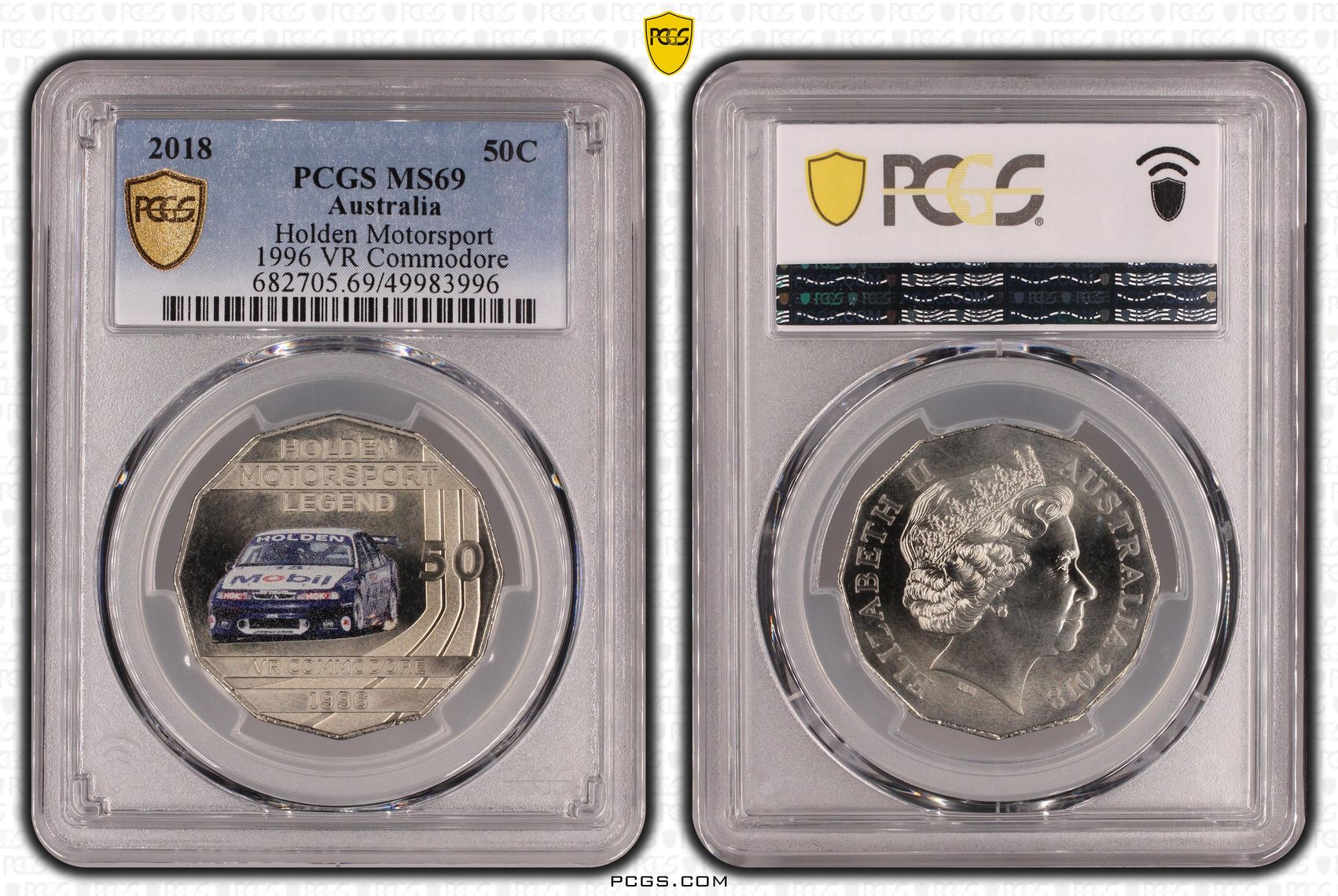 Holden Motorsport - 1996 VR Commodore , Fifty Cent, 2018, PCGS MS69