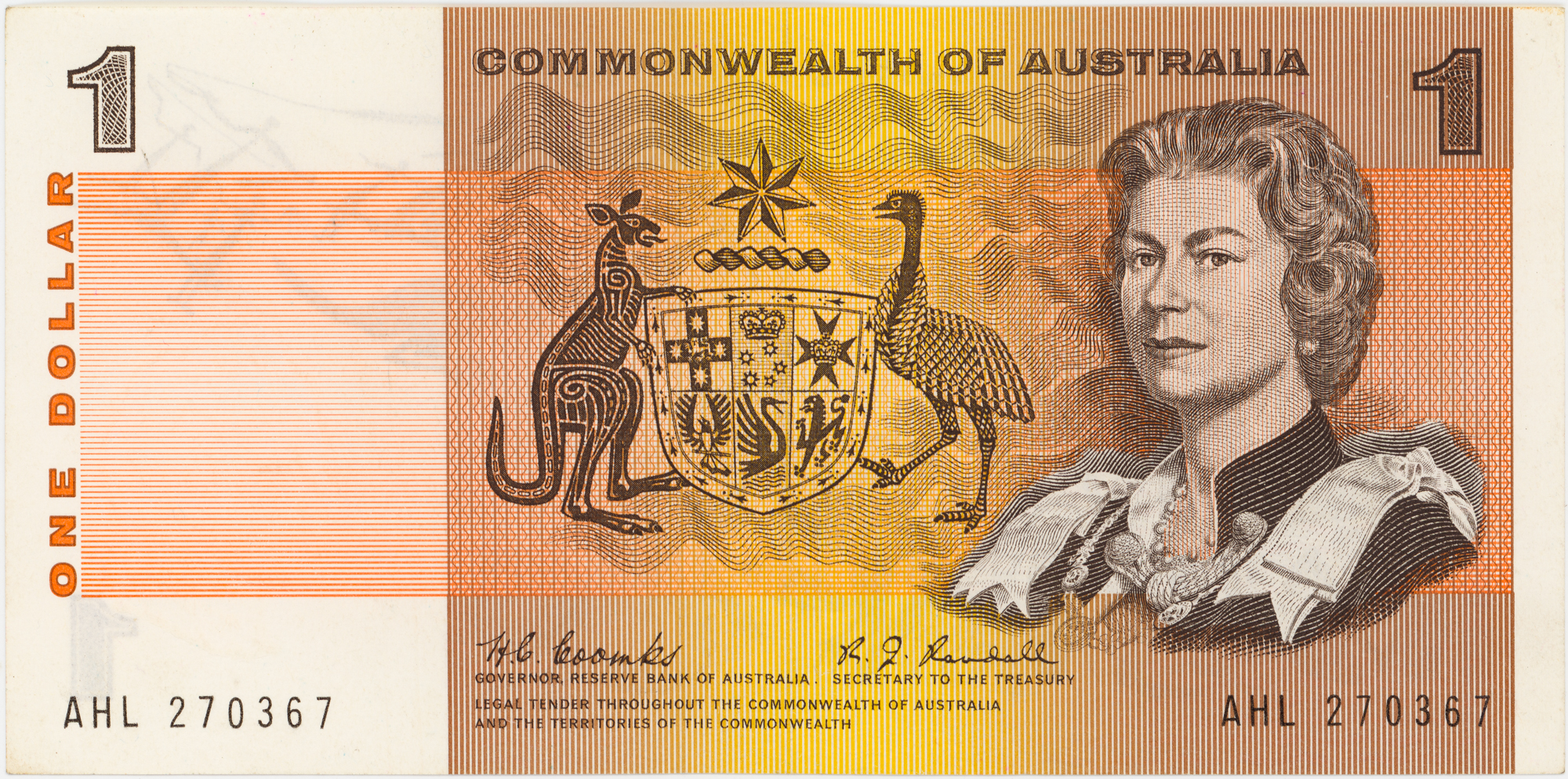 Coombs/Randall, One Dollar, 1968, aUNC