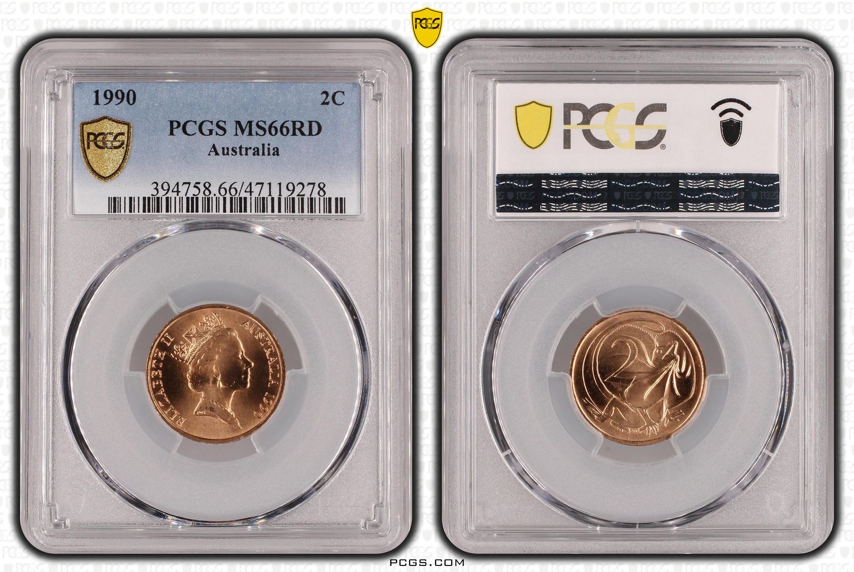 Two Cent, 1990, PCGS MS66RD