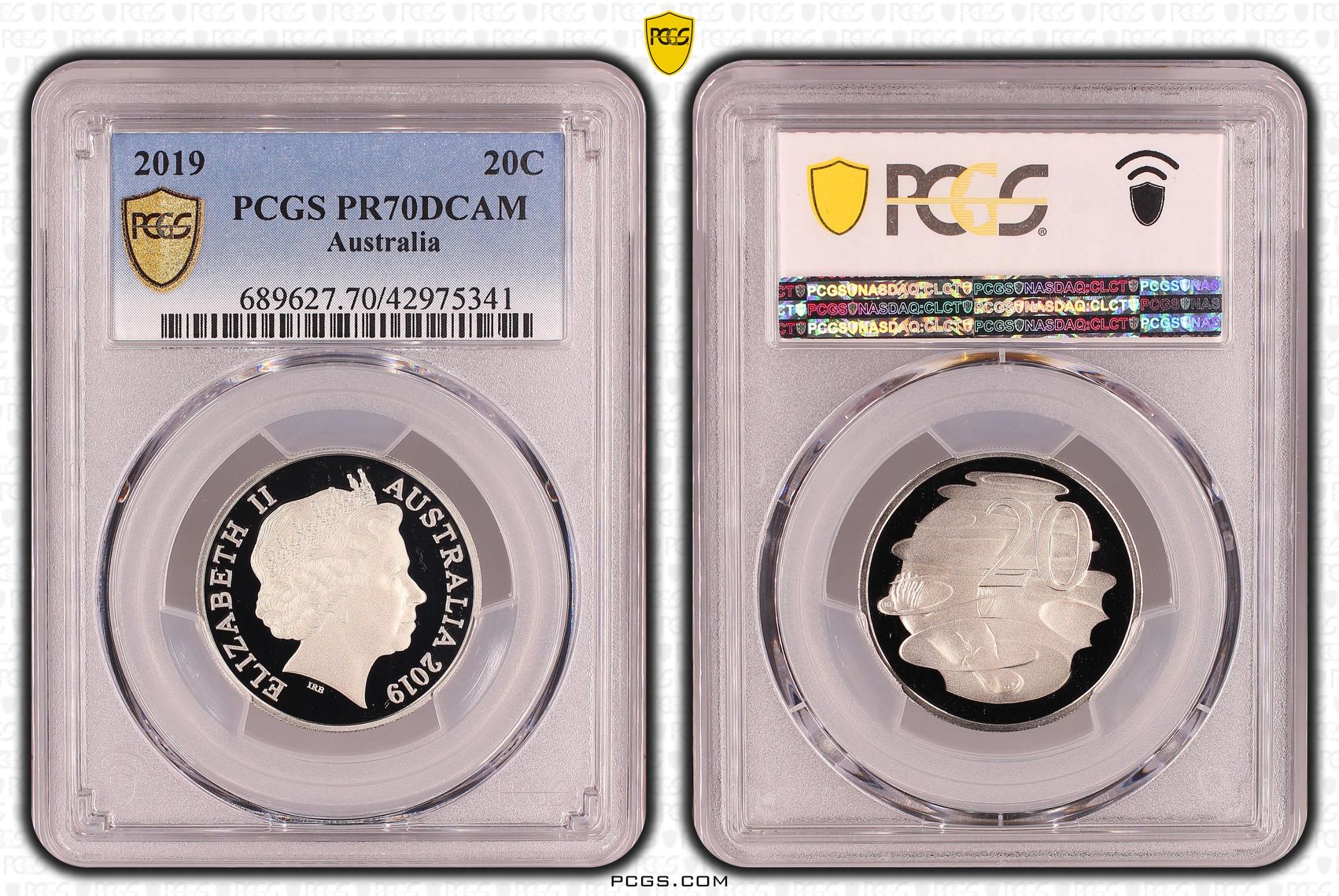 Elizabeth II, Twenty Cent, PR70DCAM , 2019 PCGS POP - 50/0