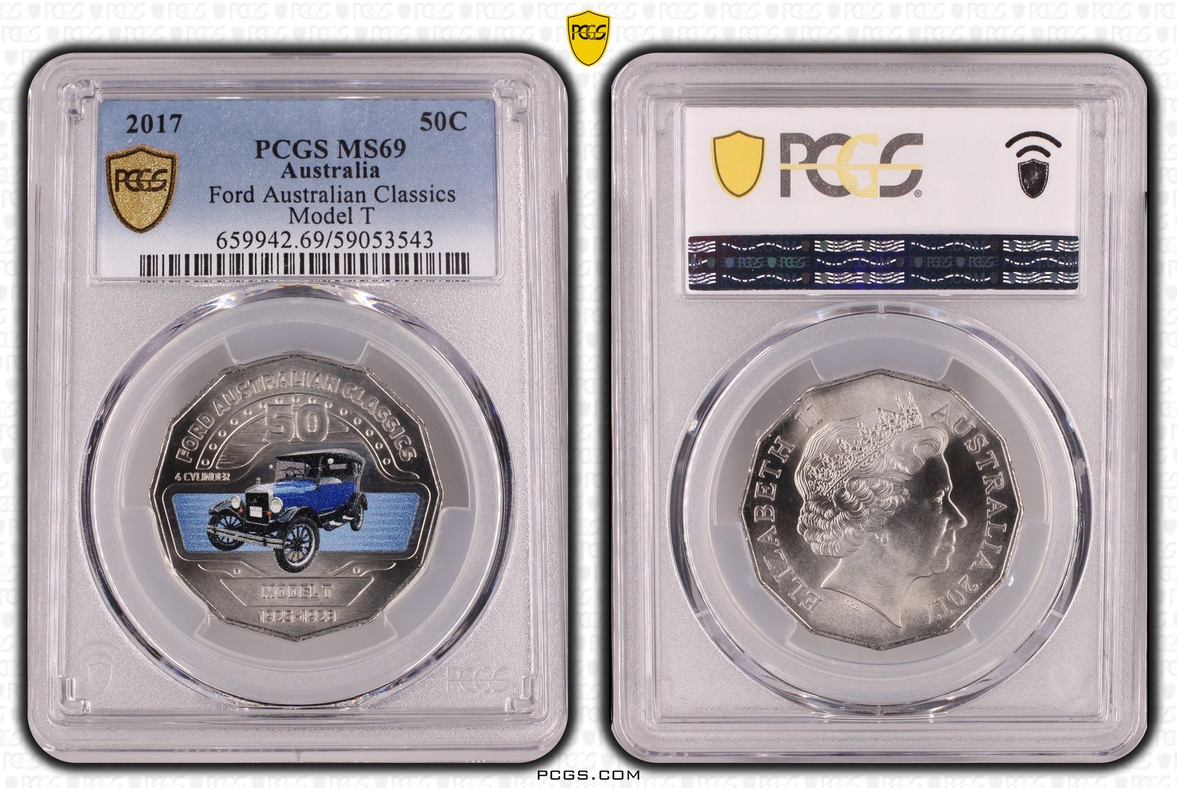 Ford Australian Classics - Model T, Fifty Cent, 2017, PCGS MS69
