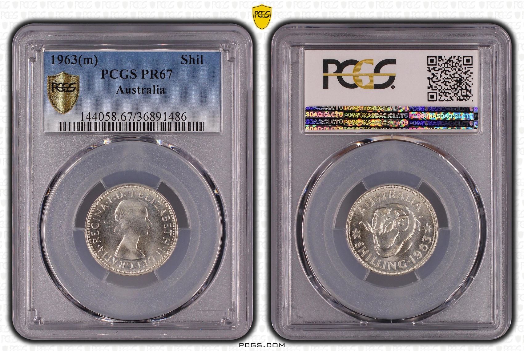 Elizabeth II, Shilling, 1963, PCGS PR67