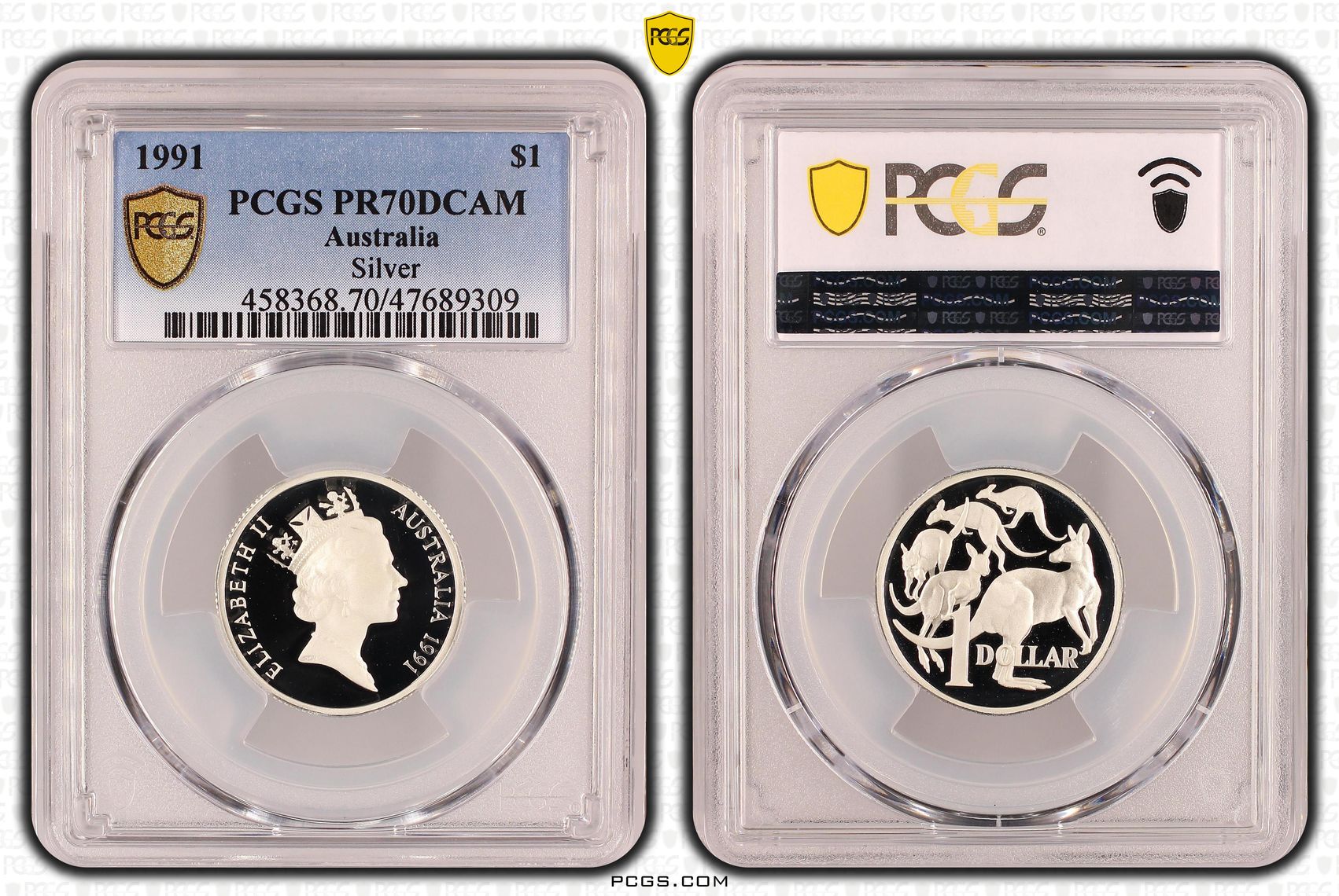 Elizabeth II, Silver, One Dollar, 1991, PCGS PR70DCAM