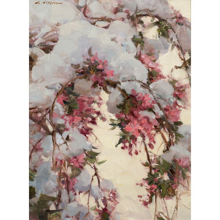 Clyde Aspevig (1951- ), Apple Blossom in Snow