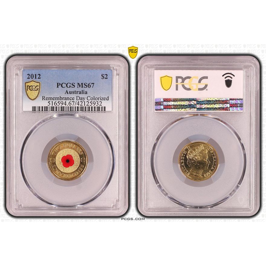 Remembrance Day Colored, Two Dollar, 2012, PCGS MS67