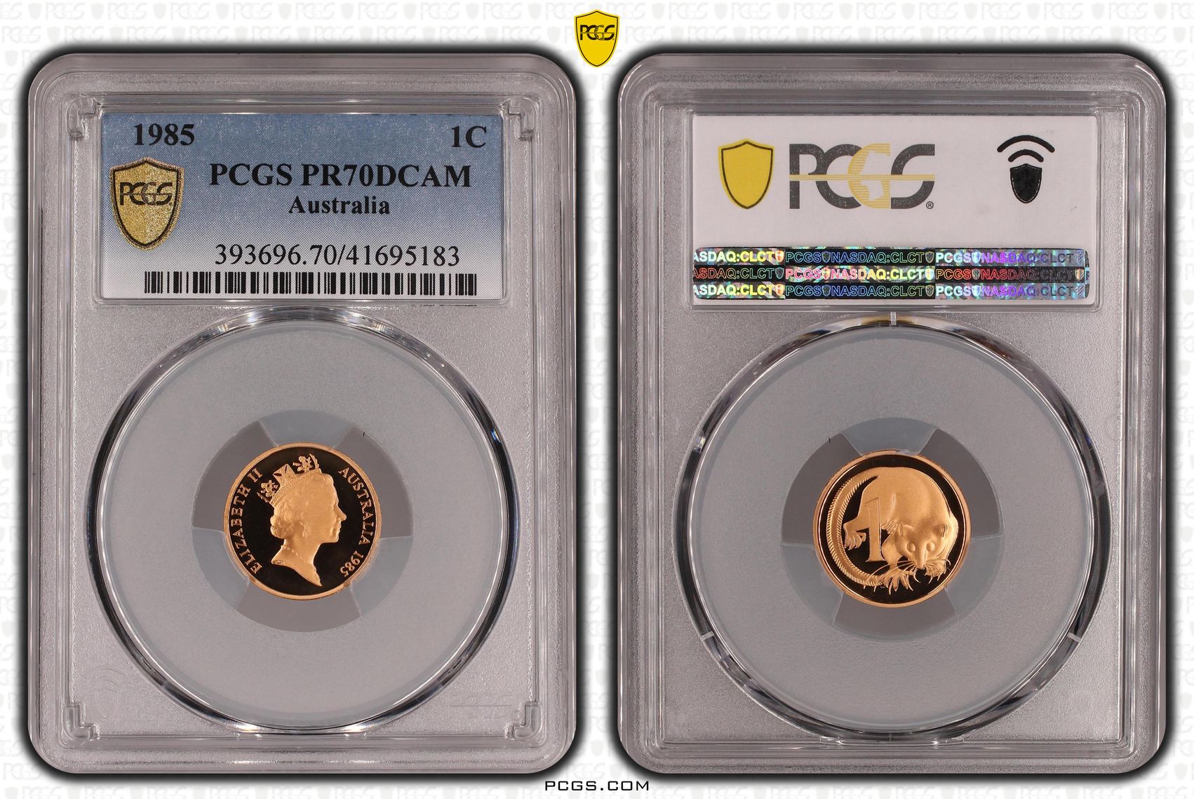 Elizabeth II, One Cent, 1985, PR70DCAM