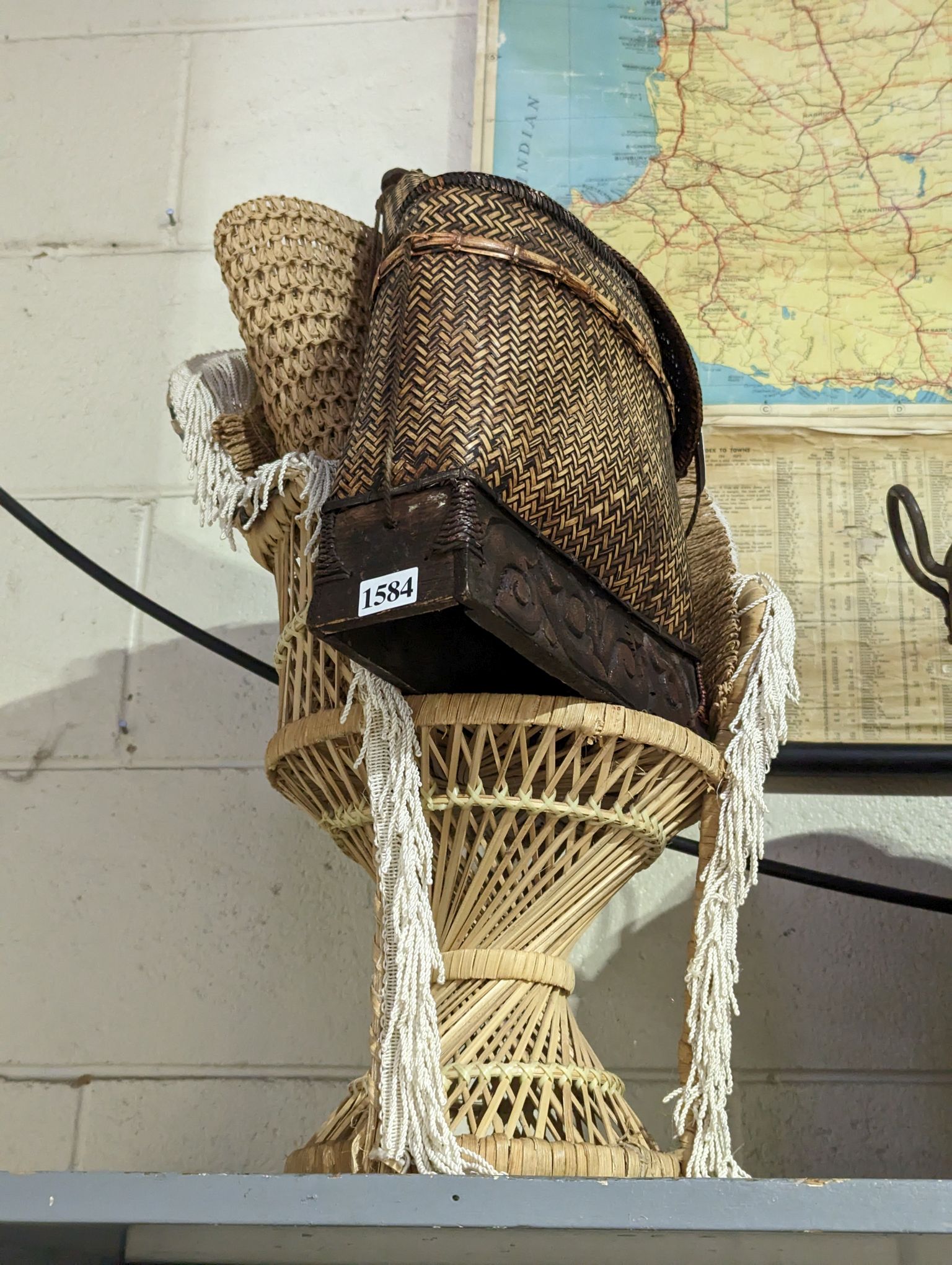 WOVEN TRIBAL AND CANE CHAIR Small and Whitfield