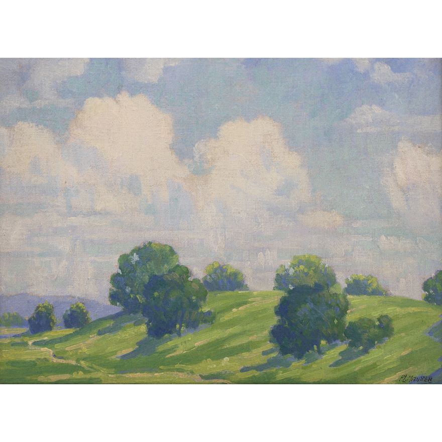 Percy Manser ''Green Hills'' 1920's Oil