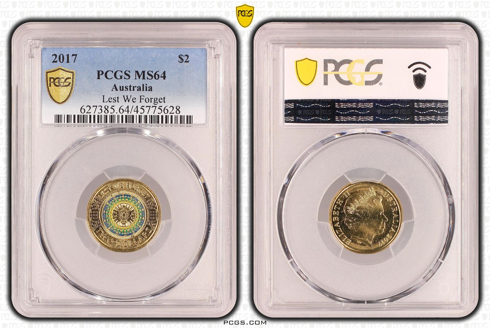 Lest We Forget, Two Dollar, 2017, PCGS MS64